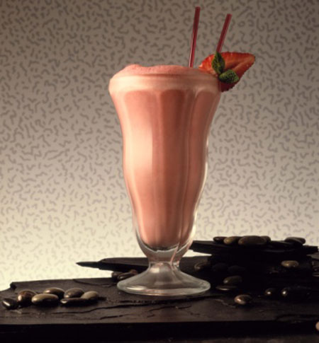 Milkshake al cioccolato e fragole