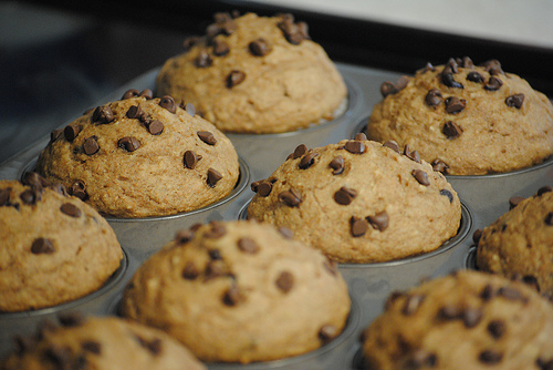 La dieta dei bambini, i muffins integrali alla banana con gocce di cioccolato