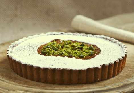 Crostata ai pistacchi e mandorle