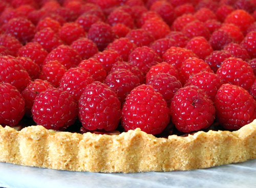 Crostata crema cioccolato e gelatina di lamponi