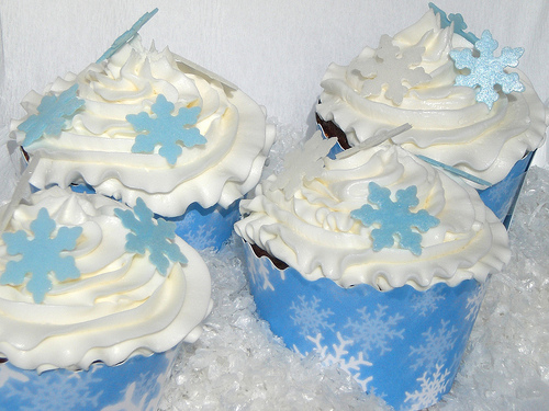 I cupcake delle nevi con crema alla vaniglia e menta