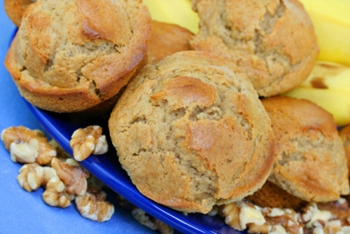 Muffin al miele con copertura di noci