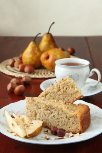 torta nocciole, Dolci cotto e mangiato torta di nocciole