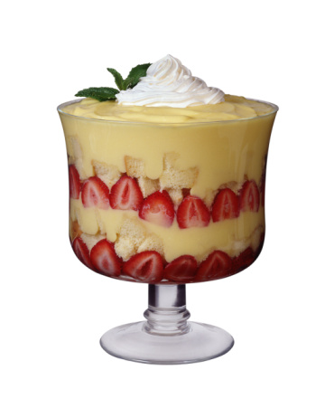 zuppa inglese, Cotto e mangiato fragole crema panna