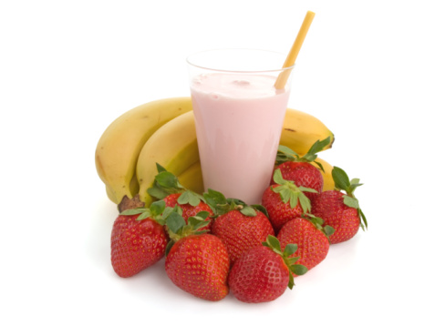 Frullato di fragola, banana e panna