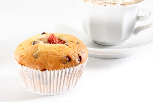 muffin, fragole, muffin fragole cioccolato bianco