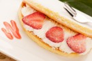 I pancake con panna montata e fragole