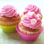 Cupcake rosa ganache cioccolato bianco