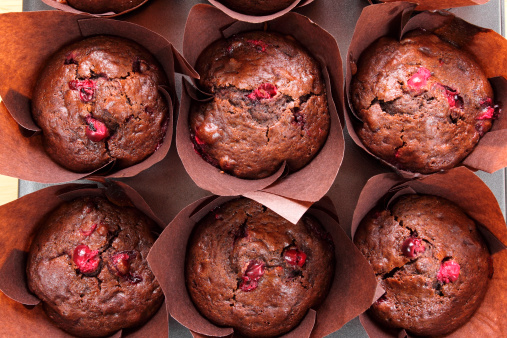 Muffin cioccolato fondente lamponi