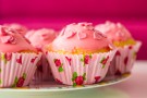 Muffin con glassa rosa per San Valentino