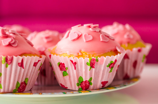 Muffin glassa rosa San Valentino