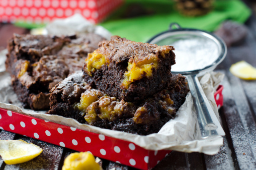 Brownies cioccolato fondente lemon curd