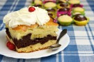 Torta bicolore con crema per la festa del papà