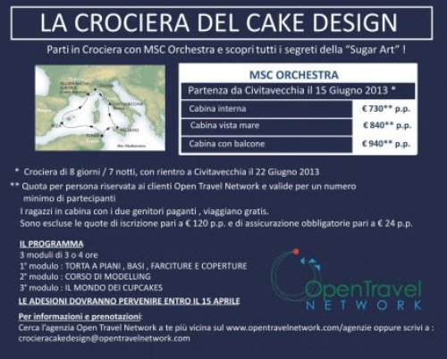 crociera cake design programma