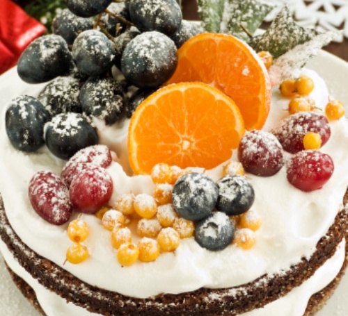 Torta caprese frutti bosco Natale