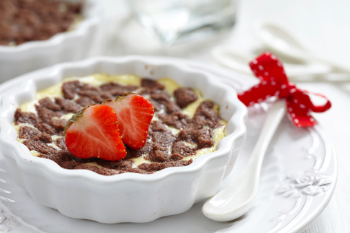 Crema cotta crumble cioccolato San Valentino