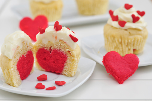 Cupcakes cuore rosso interno