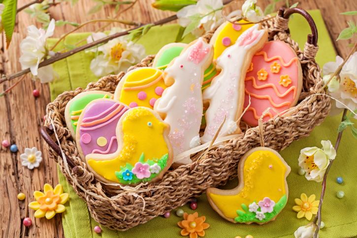 4 biscotti uovo di Pasqua decorati FOTO