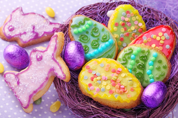 4 biscotti uovo di Pasqua decorati FOTO