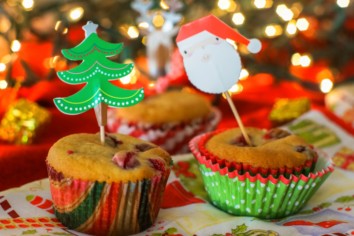 Muffin natalizi con mirtilli