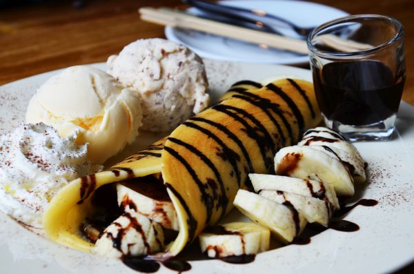 Crepes ripiene gelato banane