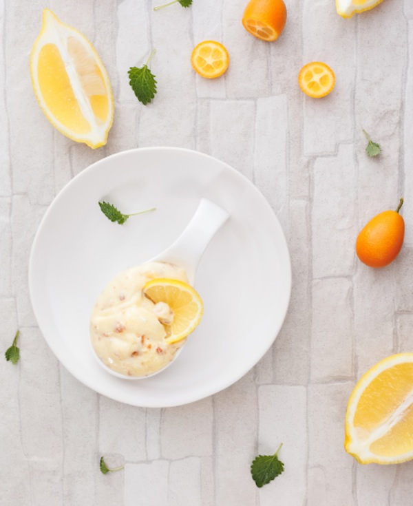 mousse al limone, pan di spagna