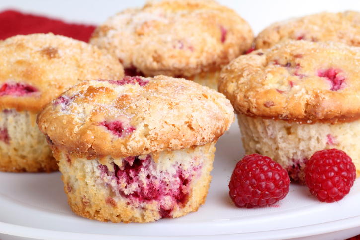 Muffin ai lamponi e zucchero di canna