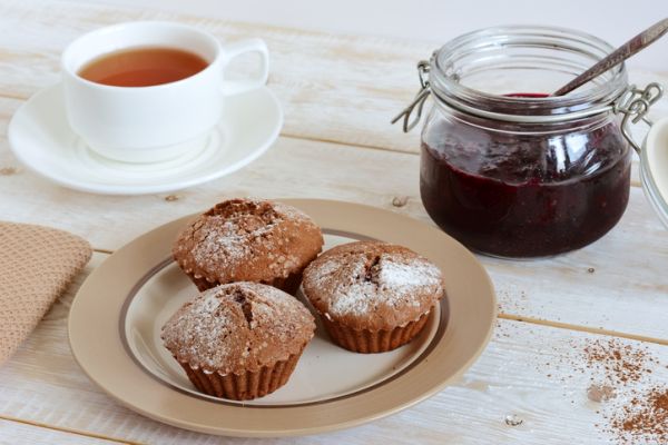 Muffin all'orzo e cacao