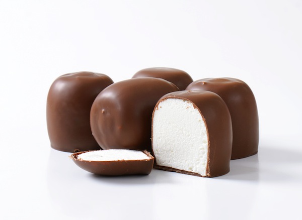 marshmallow con il cioccolato fondente, marshmallow