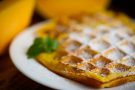 Waffle con crema al Cioccolato Bianco e lamponi