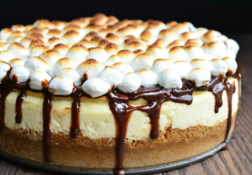 Cheescake con marshmallow e cioccolato
