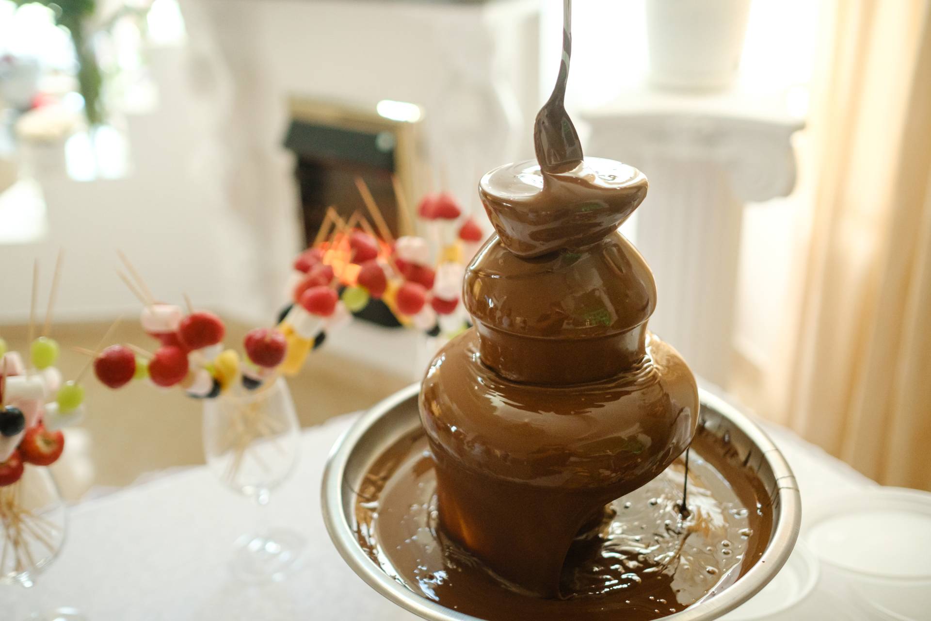 fontana di cioccolata calda